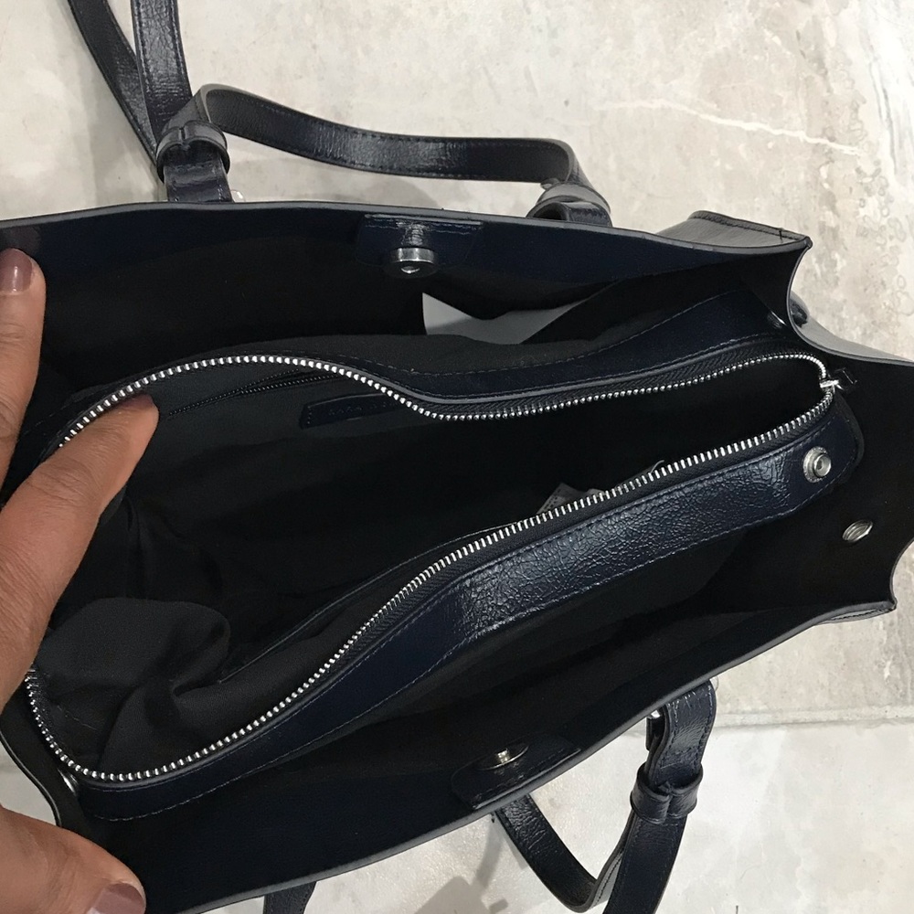 NWT Zara navy blue medium handbag - Picture 7 of 8